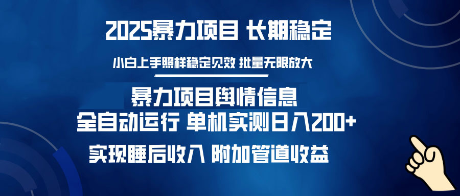 （14244期）暴力项目舆情信息：多平台全自动运行 单机日入200+ 实现睡后收入插图