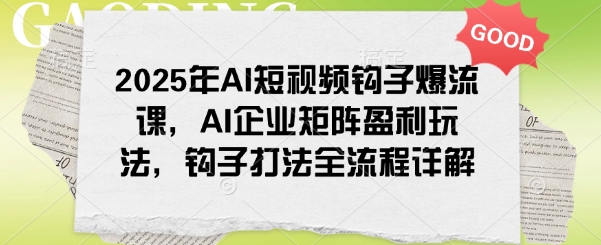 2025年AI短视频钩子爆流课，AI企业矩阵盈利玩法，钩子打法全流程详解插图