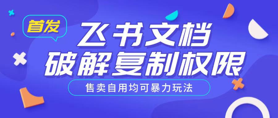首发飞书文档破解复制权限，售卖自用均可暴力玩法插图