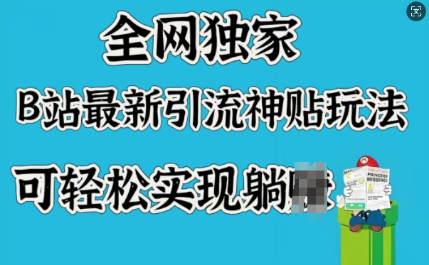 全网独家，B站最新引流神贴玩法，可轻松实现躺Z插图