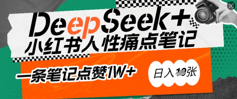 AI赋能小红书爆款秘籍：用DeepSeek轻松抓人性痛点，小白也能写出点赞破万的吸金笔记，日入多张插图