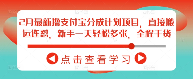 2月最新撸支付宝分成计划项目，直接搬运连怼，新手一天轻松多张，全程干货插图