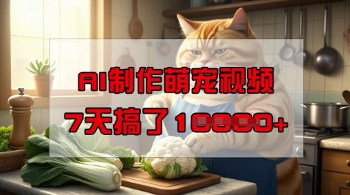 靠AI制作萌宠视频，操作简单门槛低，有手机就行，7天搞了1W插图