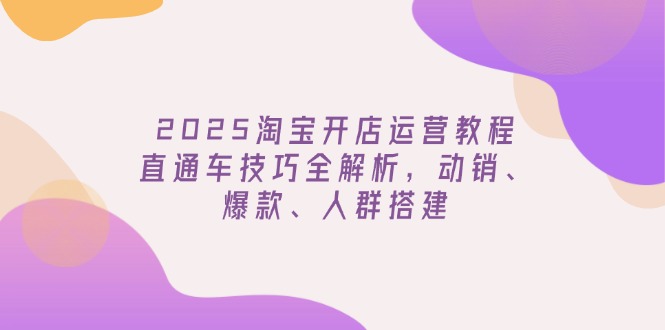 （14389期）2025淘宝开店运营教程更新，直通车技巧全解析，动销、爆款、人群搭建插图