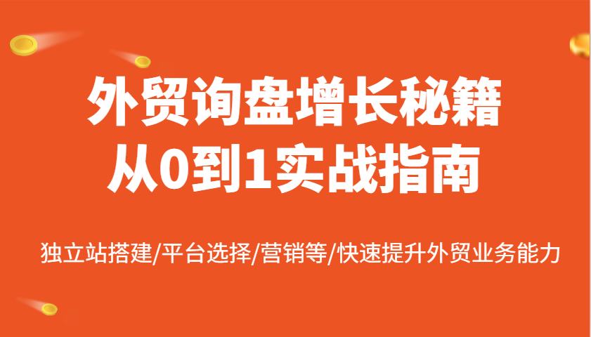 外贸询盘增长秘籍从0到1实战指南，独立站搭建/平台选择/营销等/快速提升外贸业务能力插图
