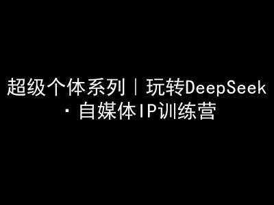 超级个体系列，玩转DeepSeek·自媒体IP训练营，deepseek教程插图