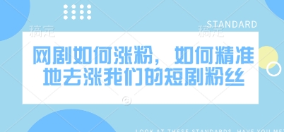 网剧如何涨粉，如何精准地去涨我们的短剧粉丝插图