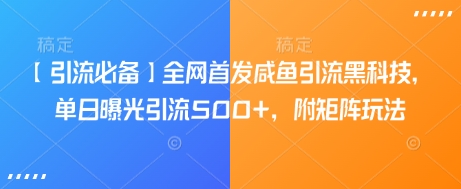 【引流必备】全网首发咸鱼引流黑科技，单日曝光引流500+，附矩阵玩法插图