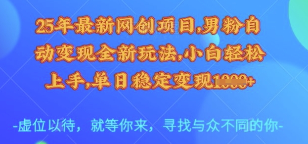 25年最新网创项目，男粉自动变现全新玩法，小白轻松上手，单日稳定变现多张插图