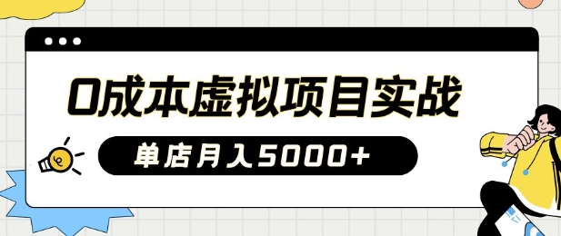 0成本虚拟项目实战手把手教你落地，单店月入5k插图