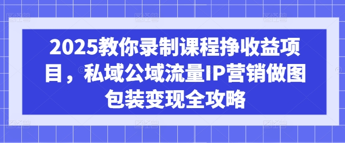 2025教你录制课程挣收益项目，私域公域流量IP营销做图包装变现全攻略插图