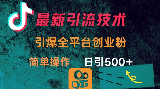 最新引流方法，引爆全平台的一个创业粉，简单操作日引300+插图