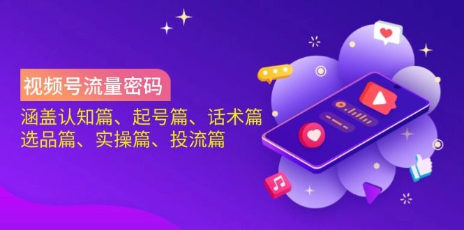 （14124期）视频号流量密码：涵盖认知篇、起号篇、话术篇、选品篇、实操篇、投流篇插图