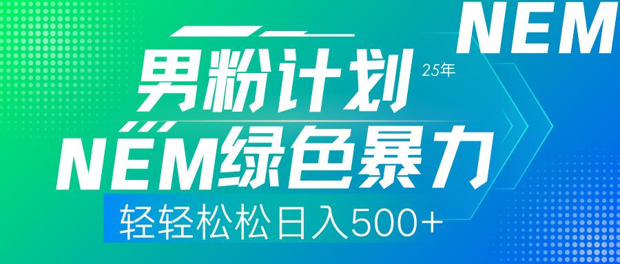 （14174期）25年新男粉计划绿色暴力项目轻轻松松日收500+插图