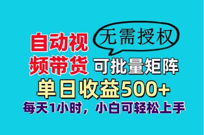 （14229期）自动视频带货，可批量矩阵，单日收益500+、轻松实现睡后收益，小白可…插图