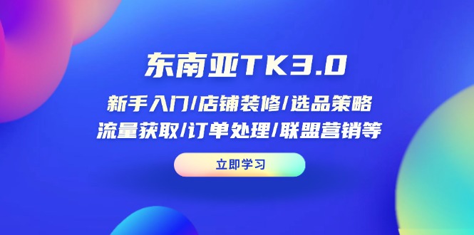 （14208期）东南亚TK3.0：新手入门/店铺装修/选品策略/流量获取/订单处理/联盟营销等插图