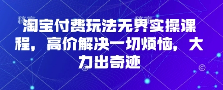 淘宝付费玩法无界实操课程，高价解决一切烦恼，大力出奇迹插图