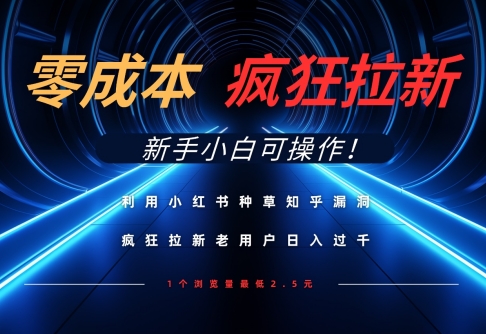 利用小红书种草知乎漏洞，零成本疯狂拉新日入数张，新手小白可操作插图