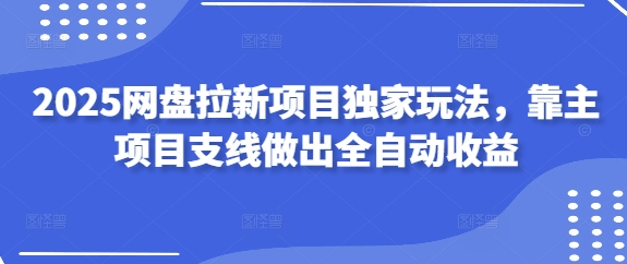 2025网盘拉新项目独家玩法，靠主项目支线做出全自动收益插图