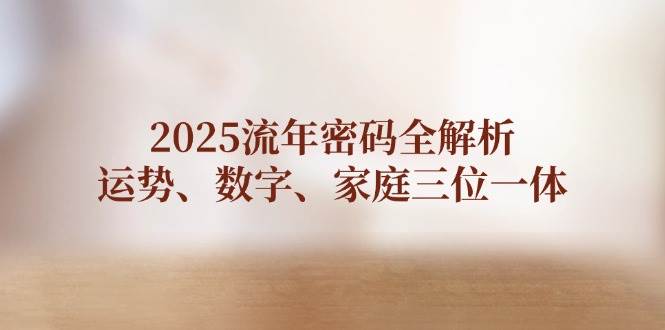 2025流年密码全解析，运势、数字、家庭三位一体插图