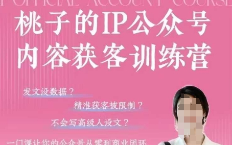 桃子IP公众号内容获客训练营(第3期)，一门让你公众号从0到商业闭环的课程插图