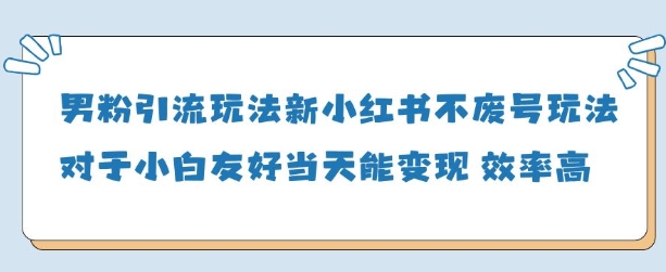 男粉引流玩法(新)，玩法友好做的好当天就能变现插图