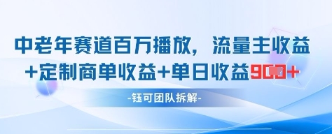 中老年赛道百万播放+流量主收益+定制收益，单日收益9张插图