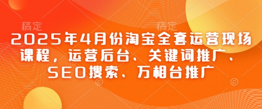 2025年4月份淘宝全套运营现场课程，运营后台、关键词推广、SEO搜索、万相台推广插图