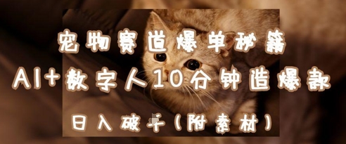 宠物赛道爆单秘籍：AI+数字人10分钟造爆款，日入1k插图