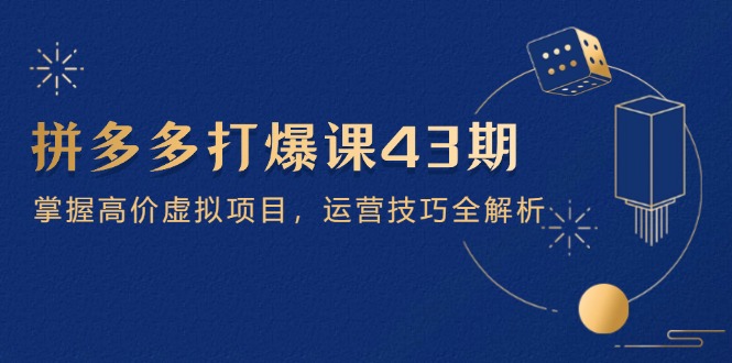 （14546期）拼多多打爆课第 43 期，掌握高价虚拟项目，运营技巧全解析（15节）插图