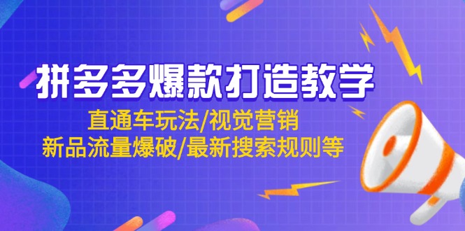 （14681期）拼多多爆款打造教学：直通车玩法/视觉营销/新品流量爆破/最新搜索规则等插图