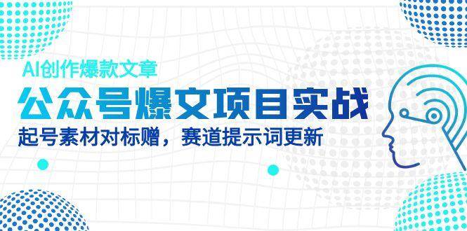 公众号爆文项目实战，AI创作爆款文章，起号素材对标赠（附赛道AI提示词）插图