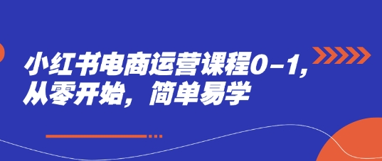 小红书电商运营课程0-1，从零开始，简单易学插图