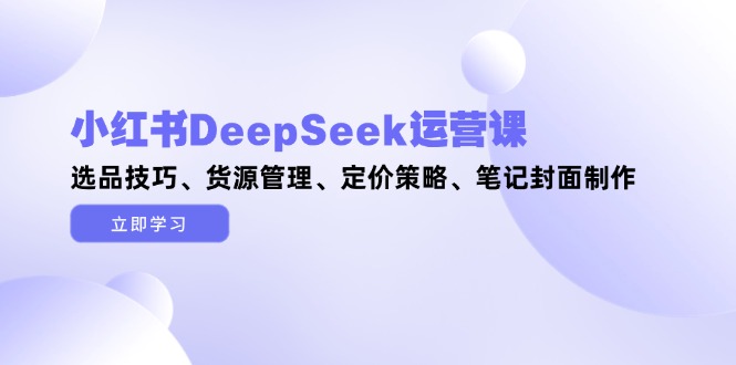 （14748期）小红书DeepSeek运营课，选品技巧、货源管理、定价策略、笔记封面制作插图