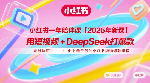 小红书一年陪伴课【2025年新课】，用短视频+deepSeek打爆款，史上最干货的小红书店铺爆款课程插图