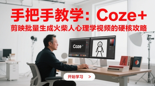 手把手教学：Coze + 剪映批量生成火柴人心理学视频的硬核攻略插图