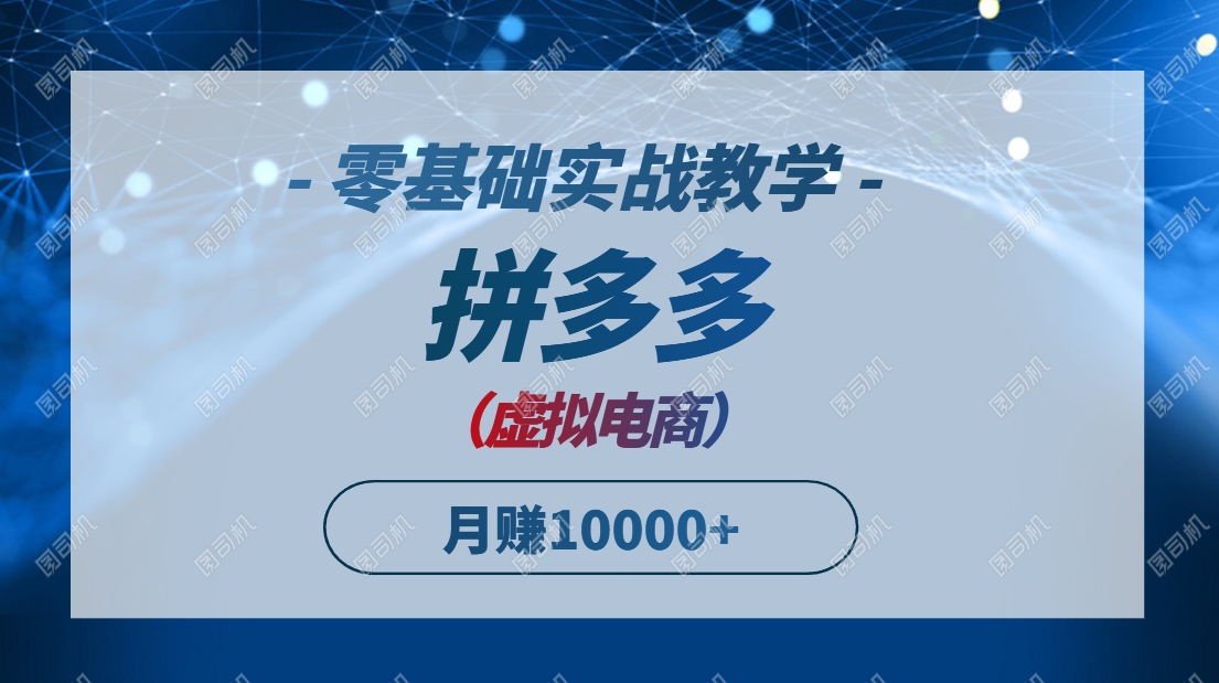 （14880期）拼多多虚拟电商，零基础实战教学，快速打爆商品，新手也能月入10000+插图