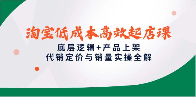 （14842期）淘宝低成本高效起店课，底层逻辑+产品上架，代销定价与销量实操全解插图