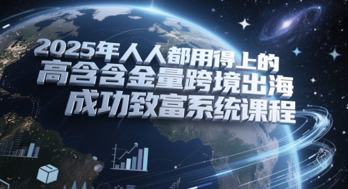 2025年人人都用得上的高含金量跨境出海成功致富系统课程插图