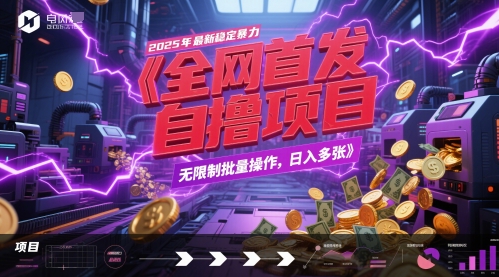全网首发，2025年最新稳定暴力全自动自撸项目，无限制批量操作，日入多张插图