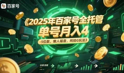 2025年百家号全托管，单号月入4-5位数，懒人福音，纯挂G玩法插图