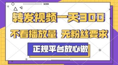 转发视频一天3张+，正规平台放心做，不看播放量，不看粉丝量，一个任务几分钟完成插图