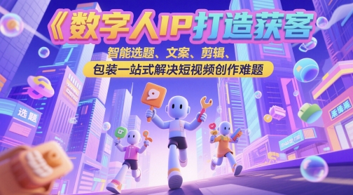 数字人IP打造获客变现实操课，智能选题、文案、剪辑、包装一站式解决短视频创作难题插图