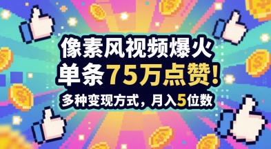 3分钟做出孤独感拉满的素风插画视频，单条点赞75W，谁发谁火系列，多种变现方式，月入5位数插图
