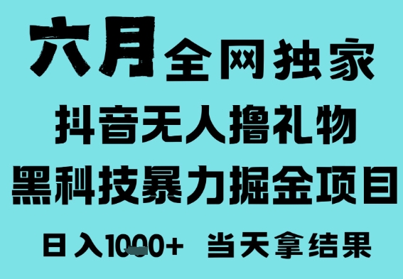 25年6月高爆抖音无人直播最新撸音浪掘金项目，门槛低小白可做，无脑日入1k，可矩阵放大插图