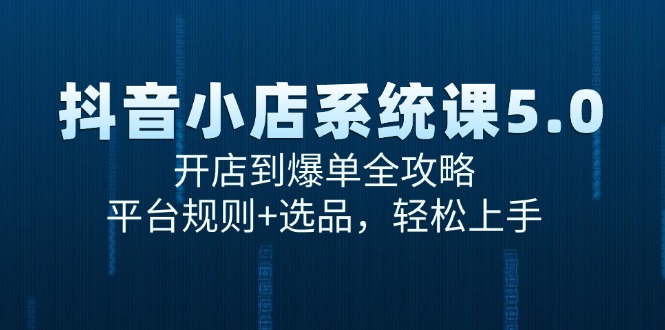 抖音小店系统课5.0，开店到爆单全攻略，平台规则+选品，轻松上手插图