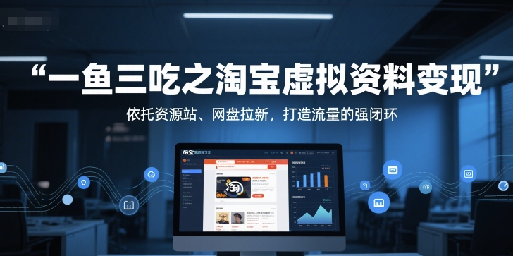 一鱼三吃之淘宝虚拟资料变现，依托资源站、网盘拉新，打造流量的强闭环插图