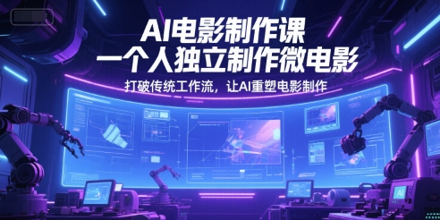 AI电影制作课，一个人独立制作微电影，打破传统工作流，让AI重塑电影制作插图