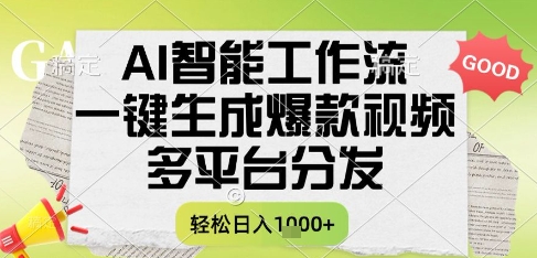 AI智能工作流，一键生成书单号爆款视频，多平台分发，每日收益多张插图