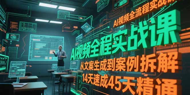 （15172期）AI视频全流程实战课，从文案生成到案例拆解，14天速成45天精通插图